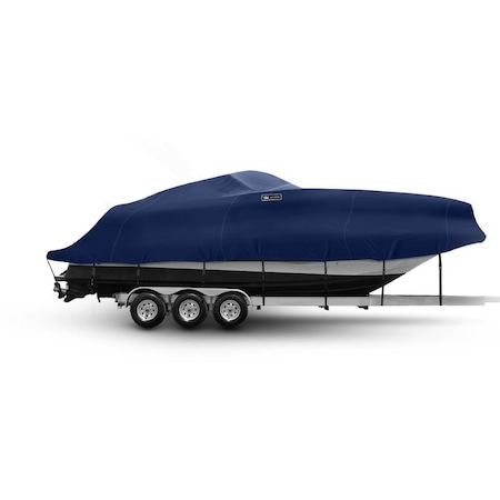 Eevelle Boat Cover CABIN CRUISER, Outboard Fits 26ft 6in L up to 120in W Navy SFHPCBN26120B-NVY